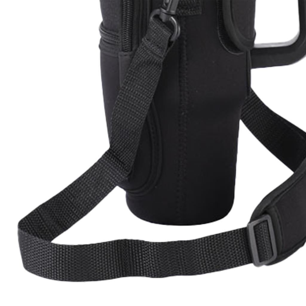 Water Bottle Bag Anti Slip Portable Double Layers Water Bottle Holder with Handle Fit for Stanley 40 Oz Insulated Tumblers Black