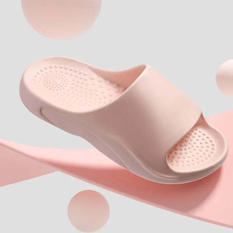 Unisex Anti-Slip Soft Sole Cloud Slippers 2025 Summer Women Light Odorant Home Eva Slides Bathroom Bath Massage Elderly Slippers