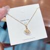 1 Pcs Premium Sense Women's Accessories Pieces Copper Microset Zirconia Planet Pendant Necklace Simple Fashion Jewelry