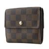 LOUIS VUITTON Porte BilletsCartes Crdit Bi-Fold Wallet N61652 Double Sided Brown Damier canvas unisex Used