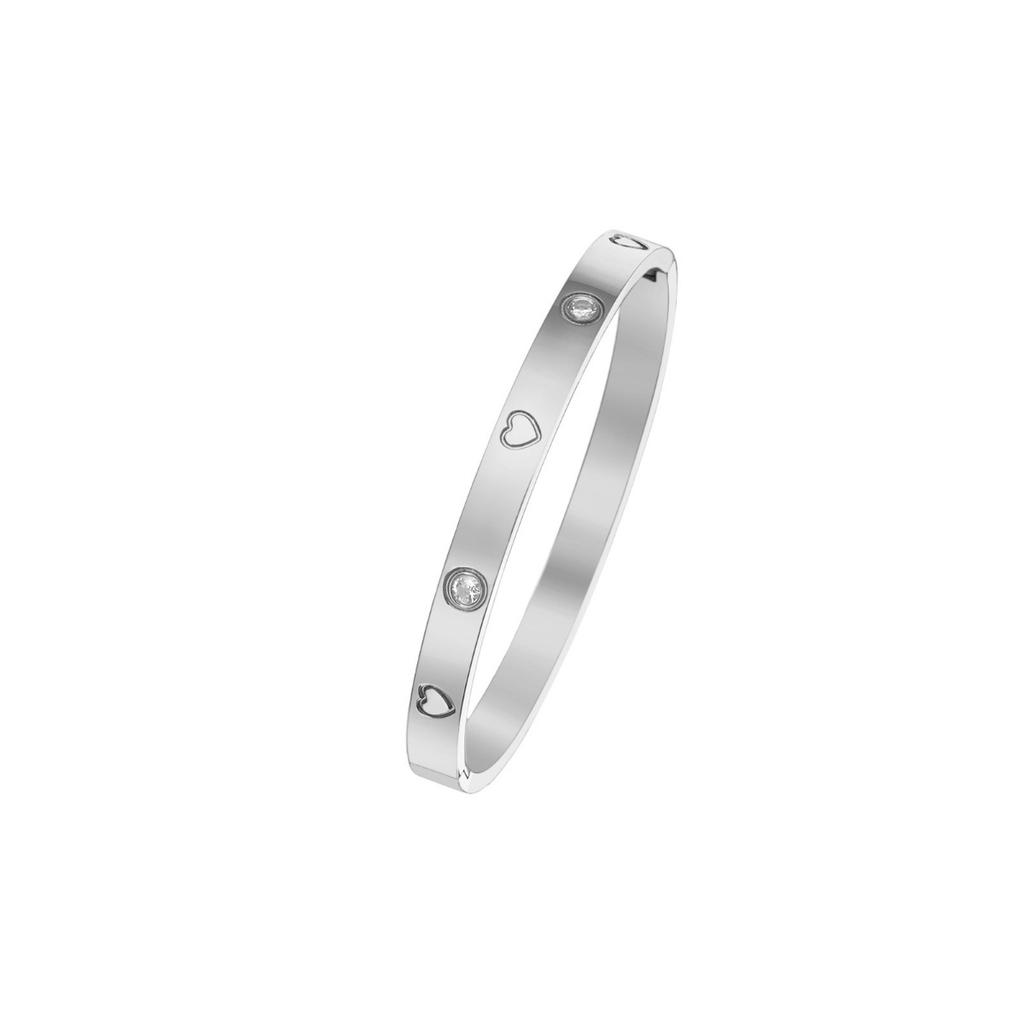 Neues vierblättriges Kleeblatt Titanstahl Paararmband Schlichter eleganter Titanstahlschmuck Edelstahlarmband