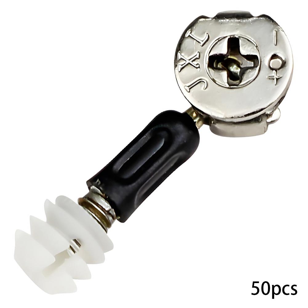 

50 Sets 3 in 1 Furniture Screw Connector Bolt Side Screws Bolts and Nuts Assortiment Kit lothes Cabine Desk Furniture Fasteners