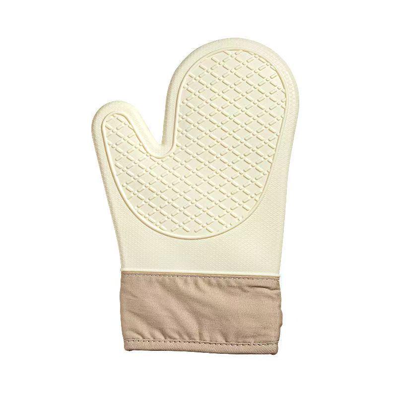 Silicone Heat-Resistant Oven Gloves: Thickened, Lengthened, Cotton-Lined for Baking & Microwave