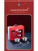 Red 304 Stainless Steel Bowl Set, Double-Layer, Anti-Scald, Heat Insulation - Available in Four or Six-Piece Sets.
