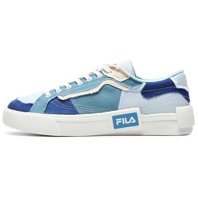 Pop White Special Synthetic Leather Low-Top Canvas Shoes Women Sneakers Blue T12W228207FSN