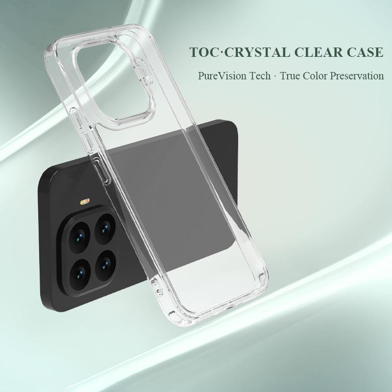 Per Xiaomi 17T Pro / 17T LeReach TOC Custodia Trasparente Morbido TPU + Pannello Posteriore in Acrilico Ultra-sottile Protezione Posteriore a 360°