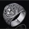 Retro Domineering Three-dimensional Bear Head Stainless Steel Ring Old Craftsmanship Men's Personality Trend Ring Decoration