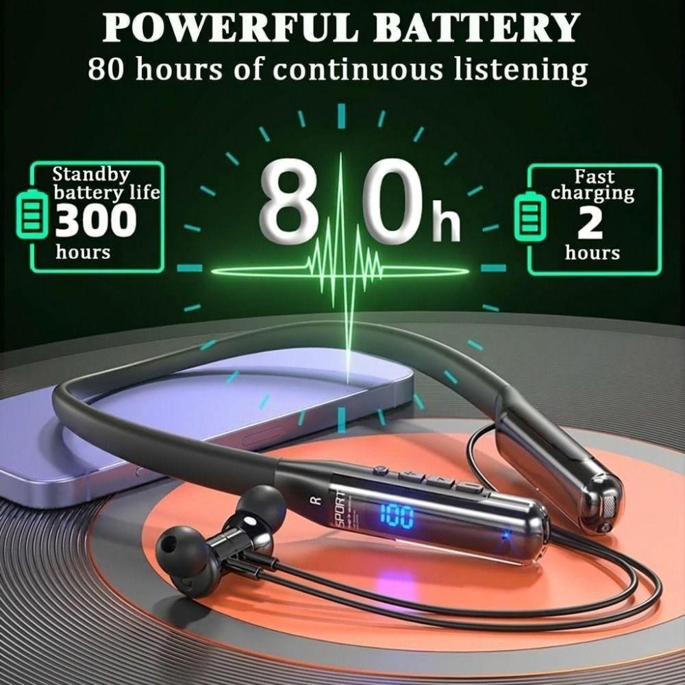 Hands-Free Wireless Headset Bass Stereo Neckband Earphones Fashion Bluetooth Headphone  Sports