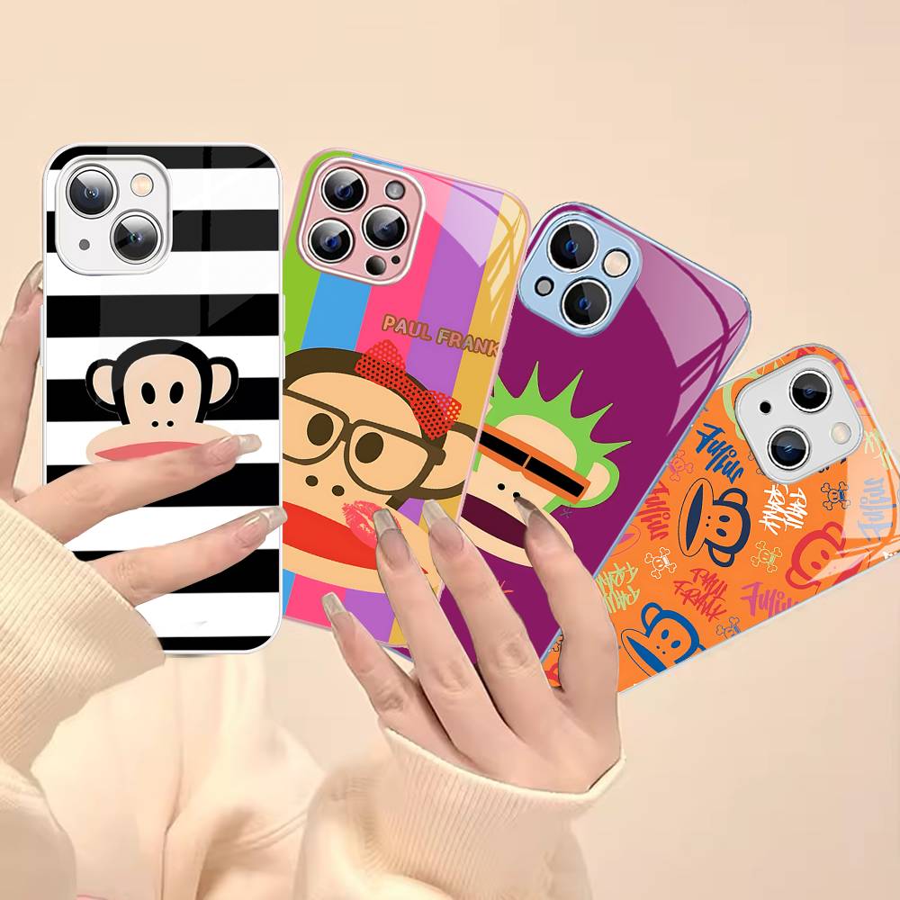 Classic Fashion Logo P-Paul F-Frank Tempered Glass For Iphone 14 13 12 11 Pro Mini XS MAX 14Plus X XS XR Cover