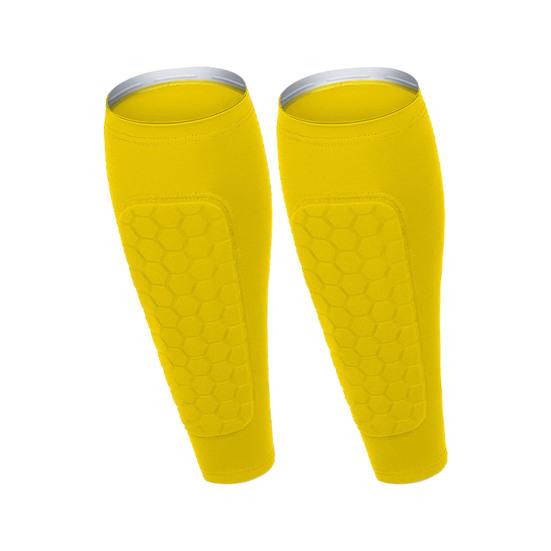 1 Pair Soccer Shin Guards Sports Shin Guards with Honeycomb Anti-Collision Pads Calf жёлтый