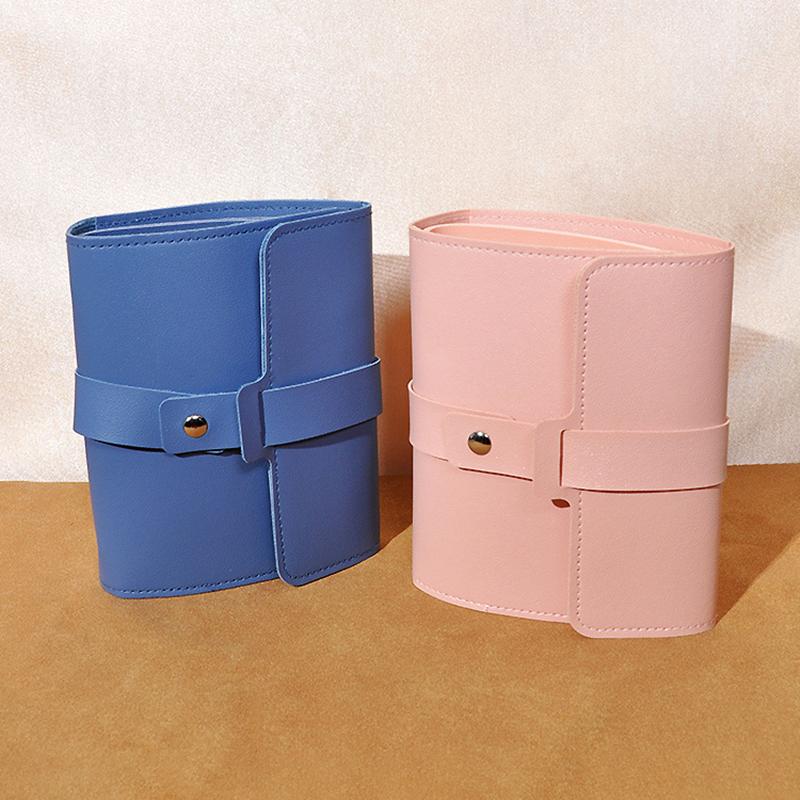 Portable Jewelry Pouch Creative  Earrings Multi-Layered Pu Leather Jewelry Bag