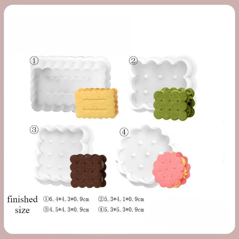 1set 3D Cookie Molds ABS Press Cutters Sandwich Cookie Stamps Baking Utensils Cookie Cutters Embossing Cupcake Bases