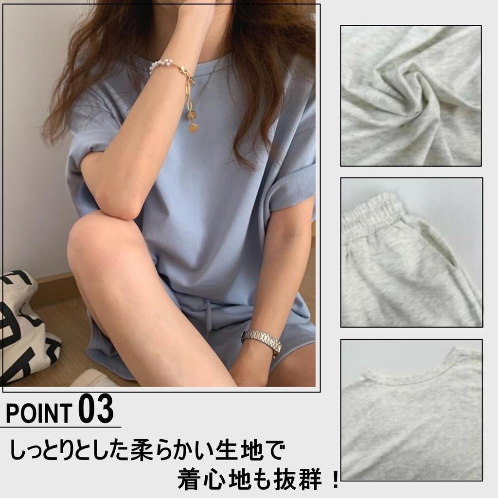 Link Blue Women's Loungewear 2-Piece Set (Top and Bottoms, One-Mile Shorts and T-Shirt) (L, Black)