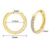 Gold Zirconia Stainless Steel Hoop Earrings - Versatile Round Micro Paved Studs with Stones.