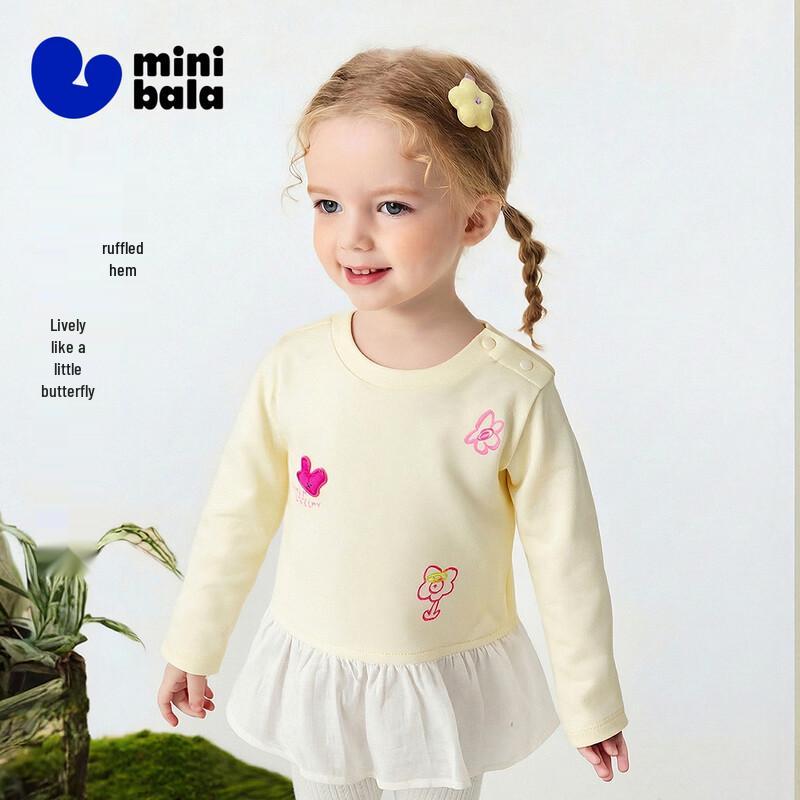 Minibala Baby Girls' Ruffle-Trim Long-Sleeve T-Shirt