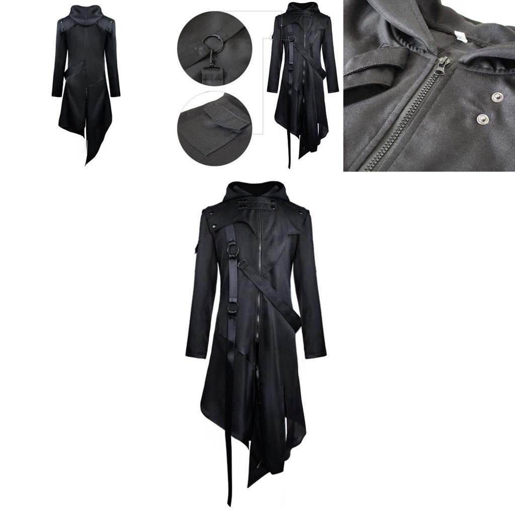 Elegant Gothic Swallow-tail Coat For Men Perfect Cosplay Costume Halloween Uniform