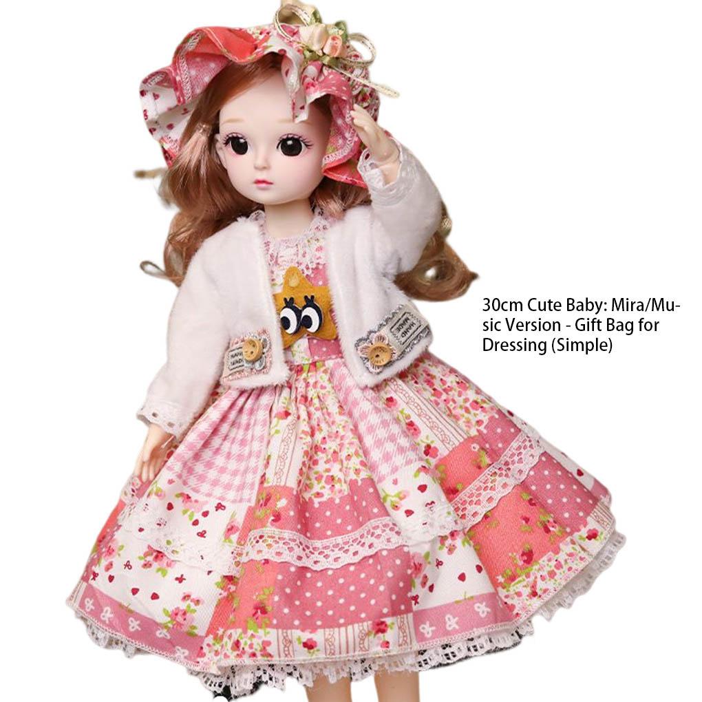 Little Girl Doll Cute Removable Dress Dolls Beauty Makeup Toy Lightweight Portable Skin Friendly Wedding Rag Toys for Children