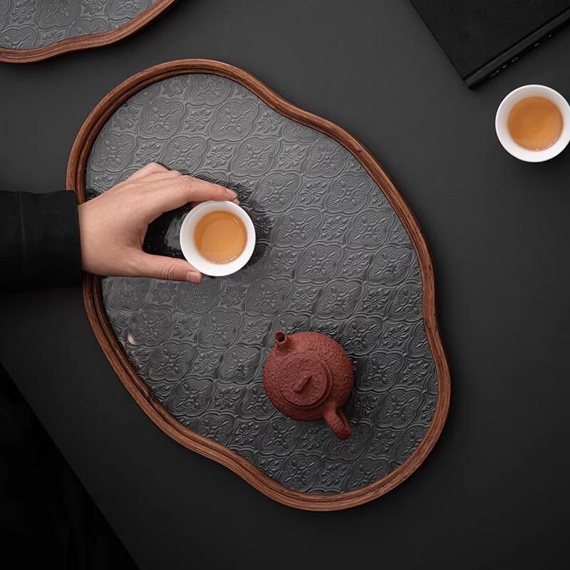 Japanese Style Begonia Glass Snack Tray