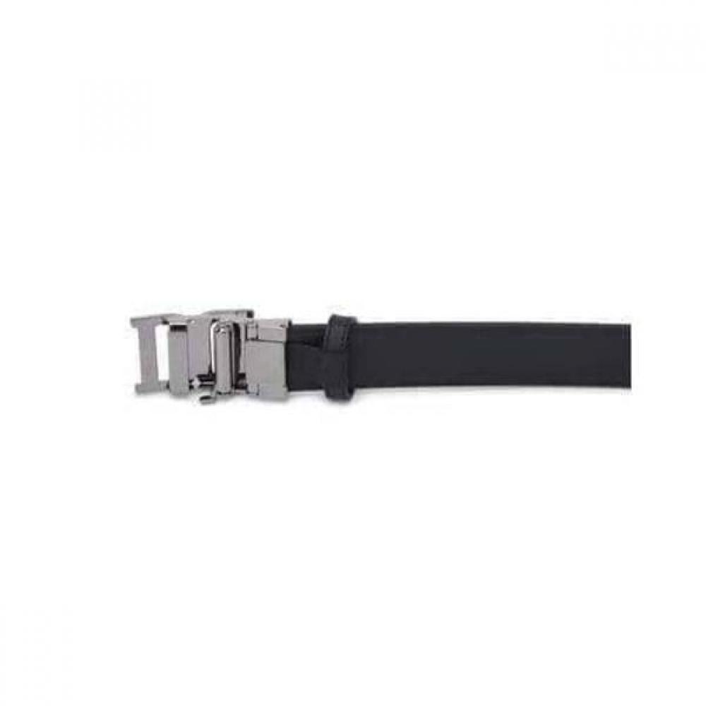 Daks Black Cowhide Automatic Belt With Metallic Buckle Dbbe75087bk