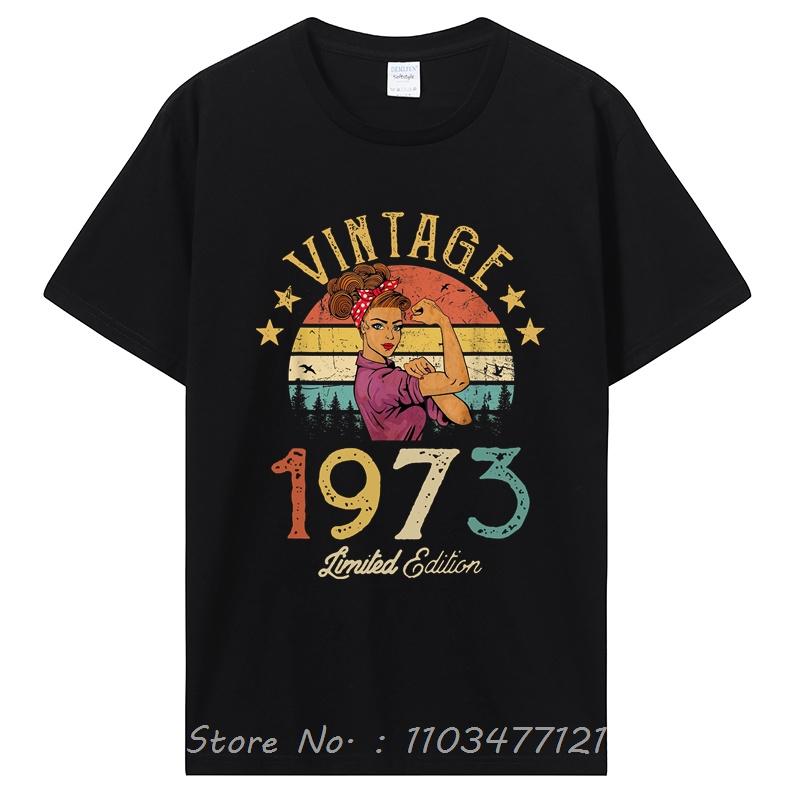 Best Of 1973 Birthday Gifts T Shirt Men's Cotton Funny T-Shirt Old Graphic T Shirt Men Clothing Oversized Tshirt Tees