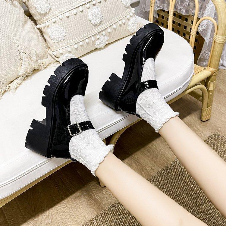 Sponge Cake Platform Retro Mary Jane Shoes Women's 2021 New Four-season Japanese Fashion Almost Thin Small Leather Shoes