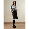 JOOZZI ANNAKOU Women's 100% Wool Preppy Striped Faux Two-Piece Knit Sweater