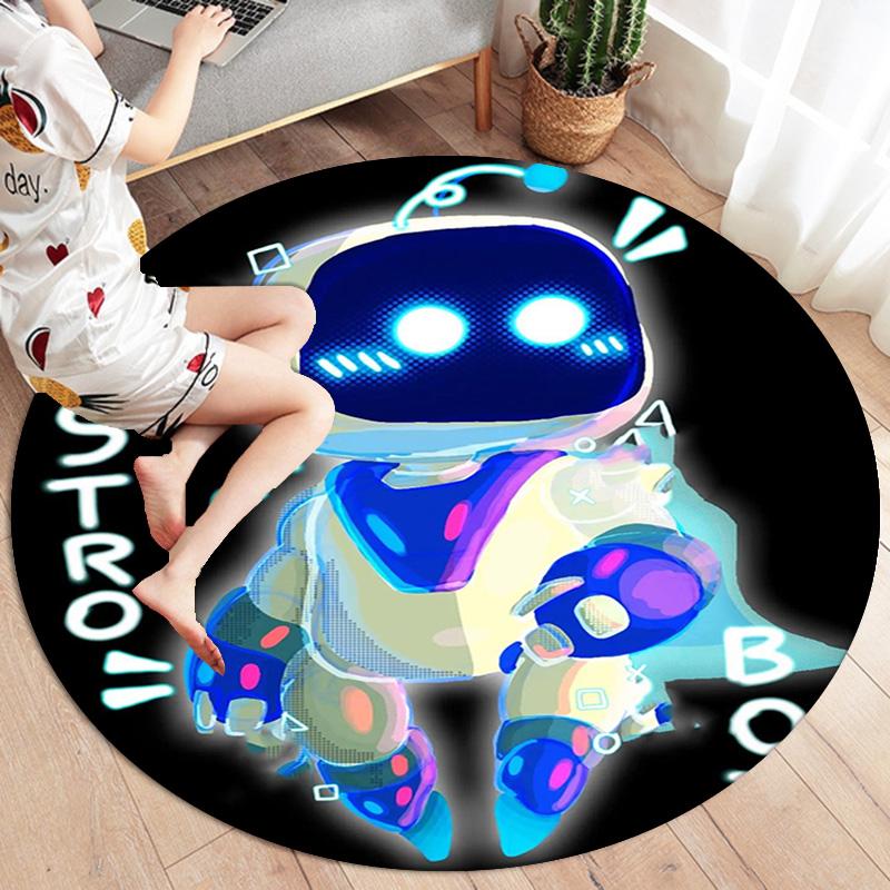 ASTRO BOT Round Area Rug,Carpet Rug for Living Room Bedroom Sofa Playroom Decor,Non-slip Floor Mat