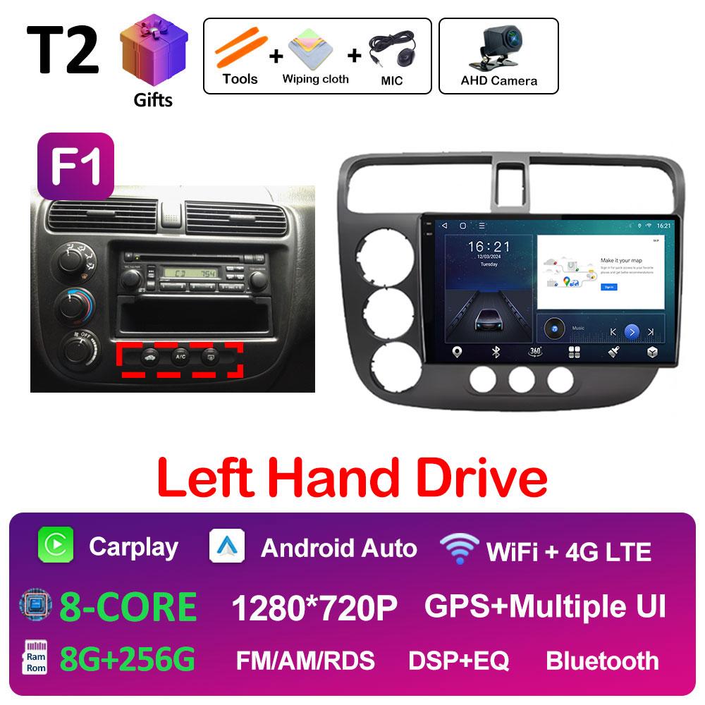 DSP Stereo GPS Navigation For Honda Civic 2000 2001 2002 2003 2004 2005 2006 Multimedia Player Android 14 Touch Screen Head Unit