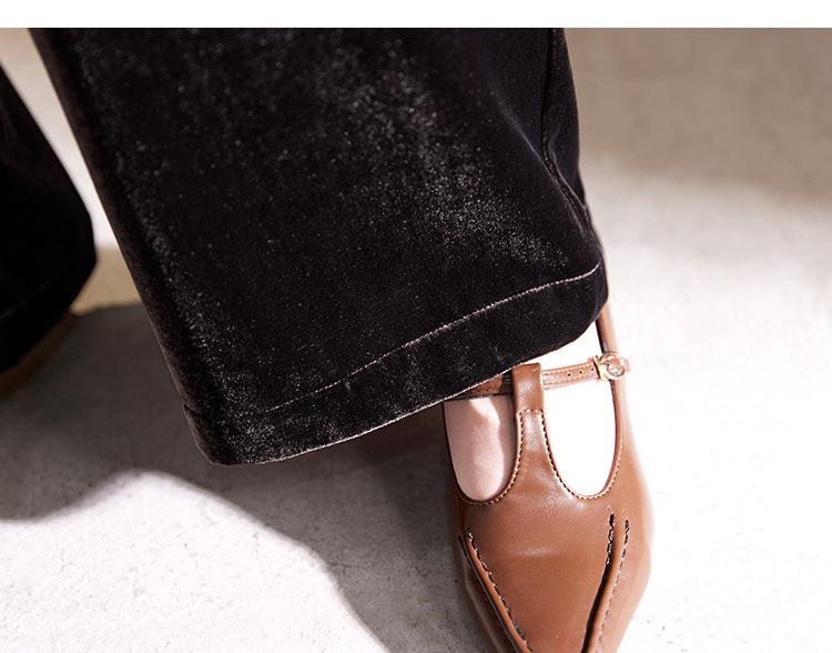 Women's High-End Silk Velvet Wide-Leg Pants - 2025 Autumn/Winter Collection, Loose Fit, Long, Casual, Perfect for Middle-Aged Moms