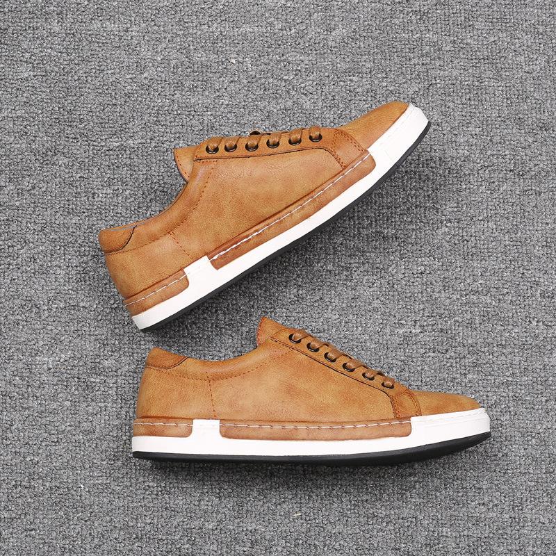 

Fashion Sneakers Men Shoes Brand Soft Leather Mens Casual Shoes Male Footwear 48 жовтий