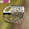 925 Sterling Silber Bäume runder Ringschmuck