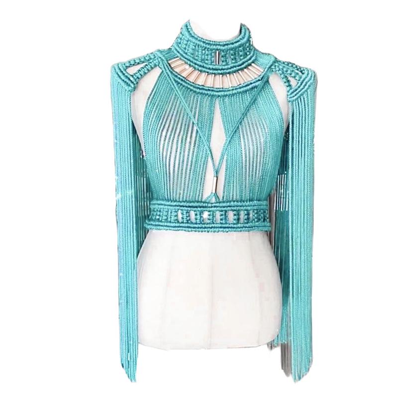 Hand-Woven Bohemian Tassel Skirt: Women's Sexy High-End Beach-Style Two-Piece Swimsuit