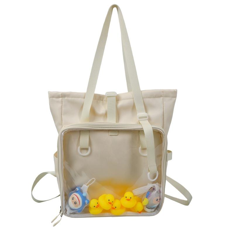 Schoolbag original daily versatile transparent bar two-dimensional messenger shoulder pain bag women's tutoring bag large capacity niche