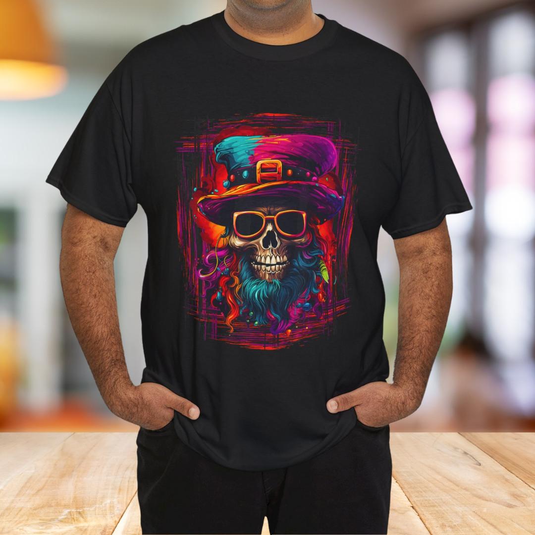 

Skull with Beard and Sunglasses Funny Halloween T-Shirt 5XL різнокольоровий