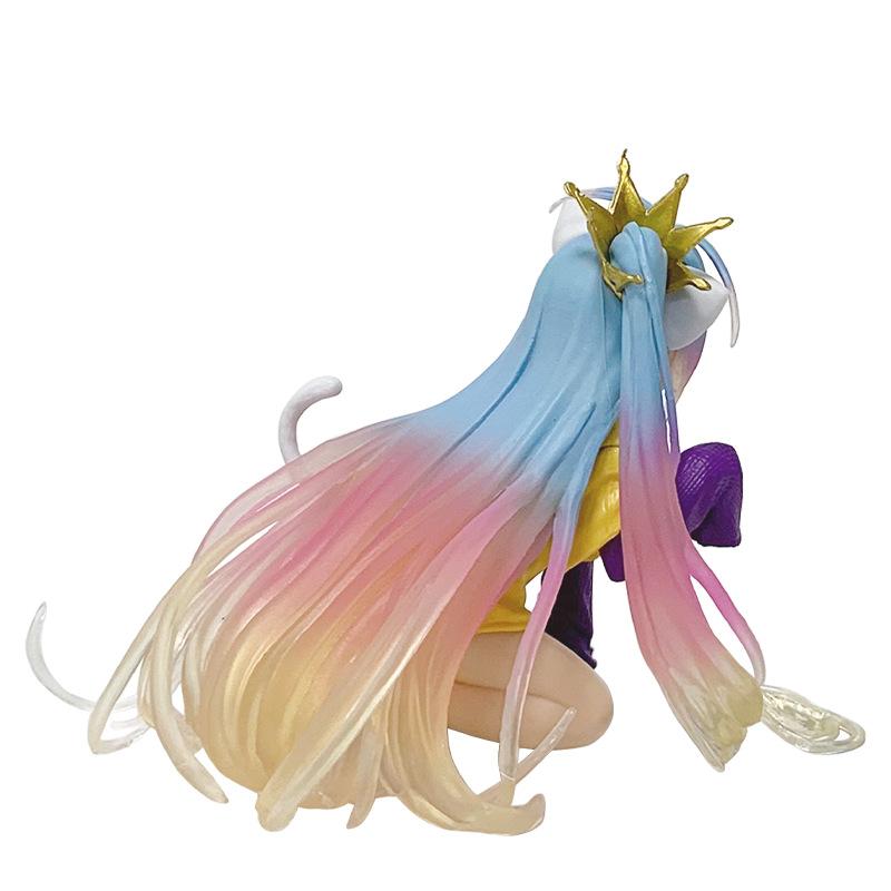 10cm No Game No Life Anime Figure Desktop Cute Cat Ear Shiro Decoration PVC Model Toy