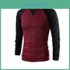 T-shirt da uomo a manica lunga raglan con scollo rotondo, vestibilità slim, qualità premium, per comfort casual