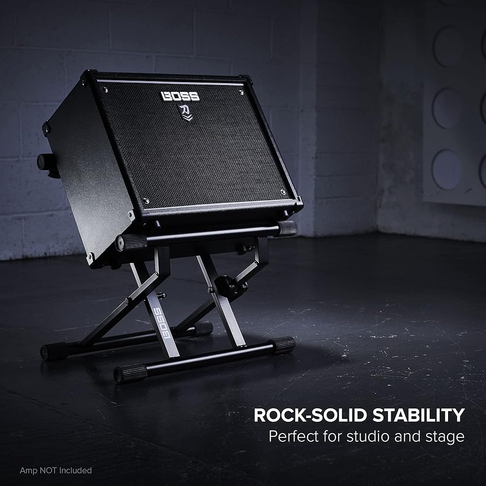 BOSS BAS-1 Stand for Boss Amps, Compatible with Up to 21kg, Adjustable Back Width, Foldable, Rugg...