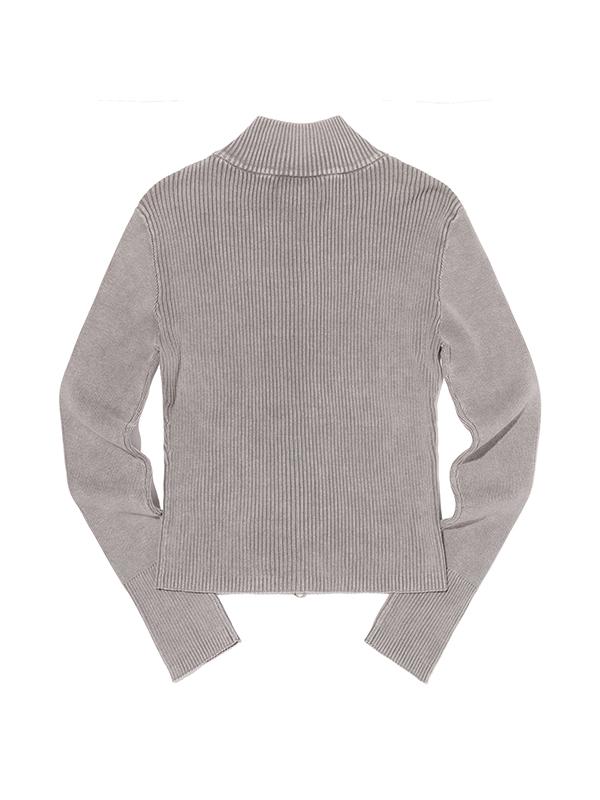 KIRSH Pigment-Dyed Knit Zip-Up [Charcoal]