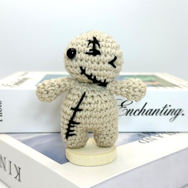 Handgehäkelte Böse Emotionale Puppe Niedliche Plüschpuppe Kreatives Ornament Stressabbau Geschenk Heim Schreibtisch Dekor