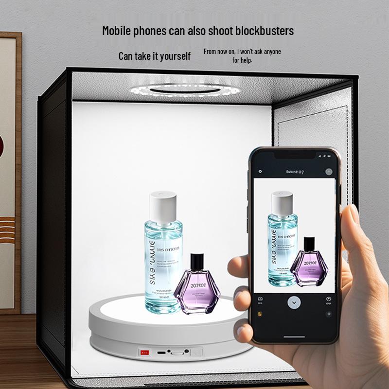 Color-Changing Rotating Display Stand with Remote Control for Live Streaming and E-commerce Shooting