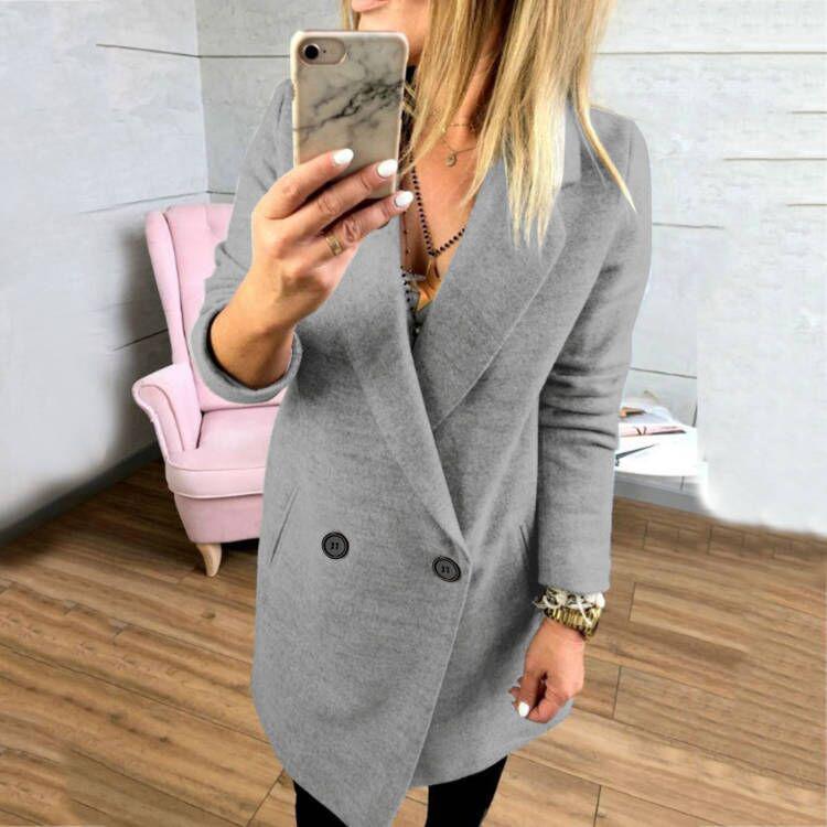 Palton Trenci European și American din Lână Dublu-fațetată - Palton de Toamnă/Iarnă pentru Femei 2025