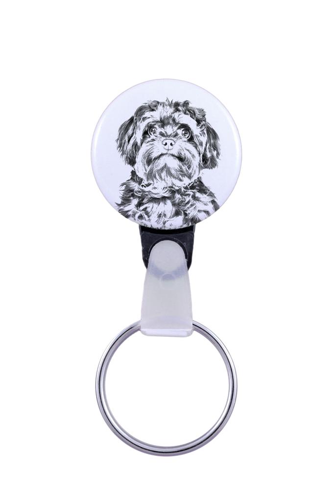 Bolonka, Russian Tsvetnaya Bolonka - Keychain with a Dog Portrait, Pendant with the Brand's Own Art-Dog Graphics