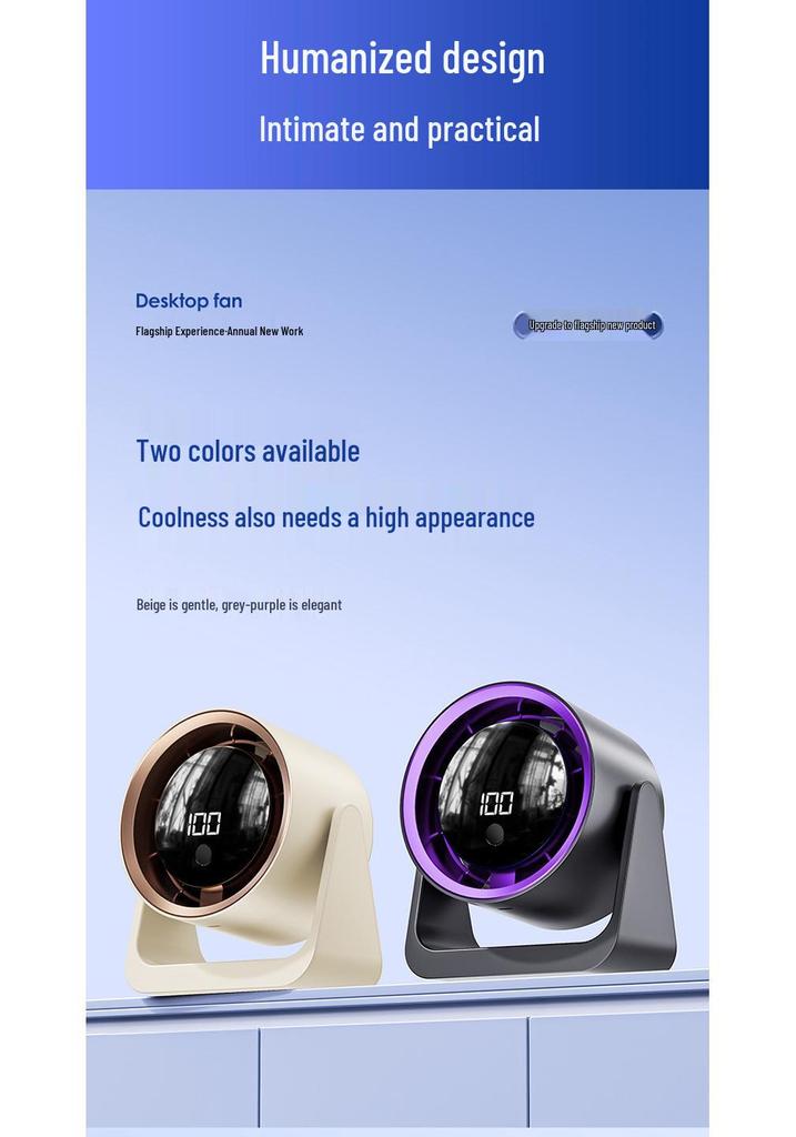 Portable Dormitory Clip Fan - Compact Digital Display for Desktop Circulation