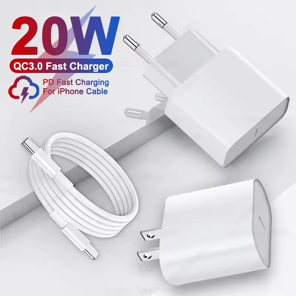 PD 20W Fast Charger For iPhone 16 15Pro Max Plus Fast Charging Cable For Apple iPhone Charger Plug Phone Accessory