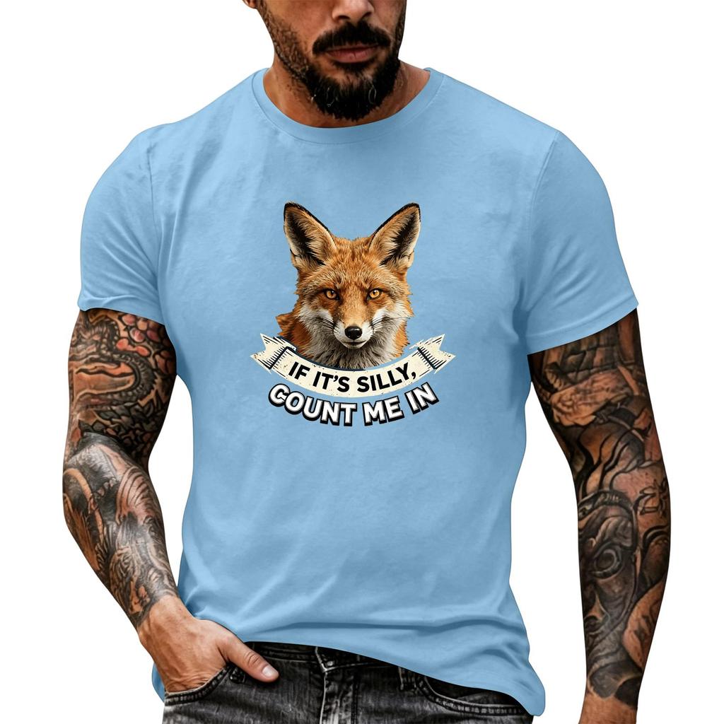 Herren Lustiger Tier-Spruch Print Vintage T-Shirt, Locker Atmungsaktiv Sommer Freizeit Oberteil
