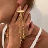 Salircon Boho Seestern Muschel Lange Quastenohrringe Damen 2026 Sommer Strandurlaub Goldfarbe Quallenohrringe Schmuck Geschenk