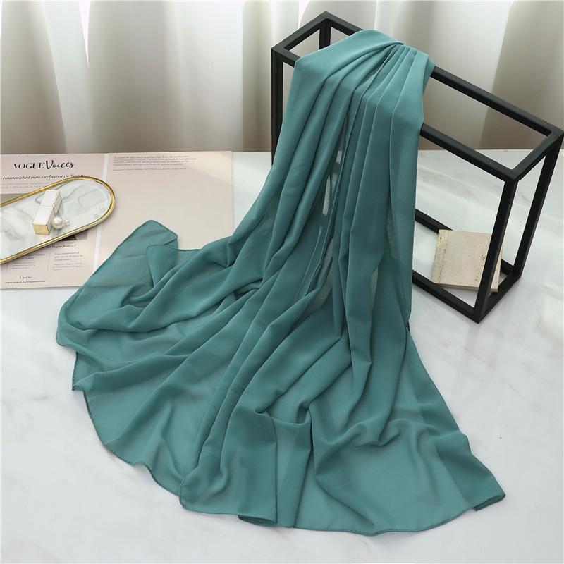 Rechteckiger Chiffon-Schal mit Perlenmuster: Vielseitiges Kopftuch und Schal für Damen.