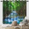 2pcs/set Blackout Curtains Sunny Forest Natural Green Space Landscape Polyester Window Bedroom Kitchen Home Interior Curtains