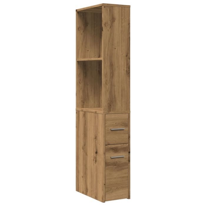 VidaXL Armoire de salle de bain étroite avec roulettes chêne artisanal, armoire de salle de bain haute, rangement de salle 855303