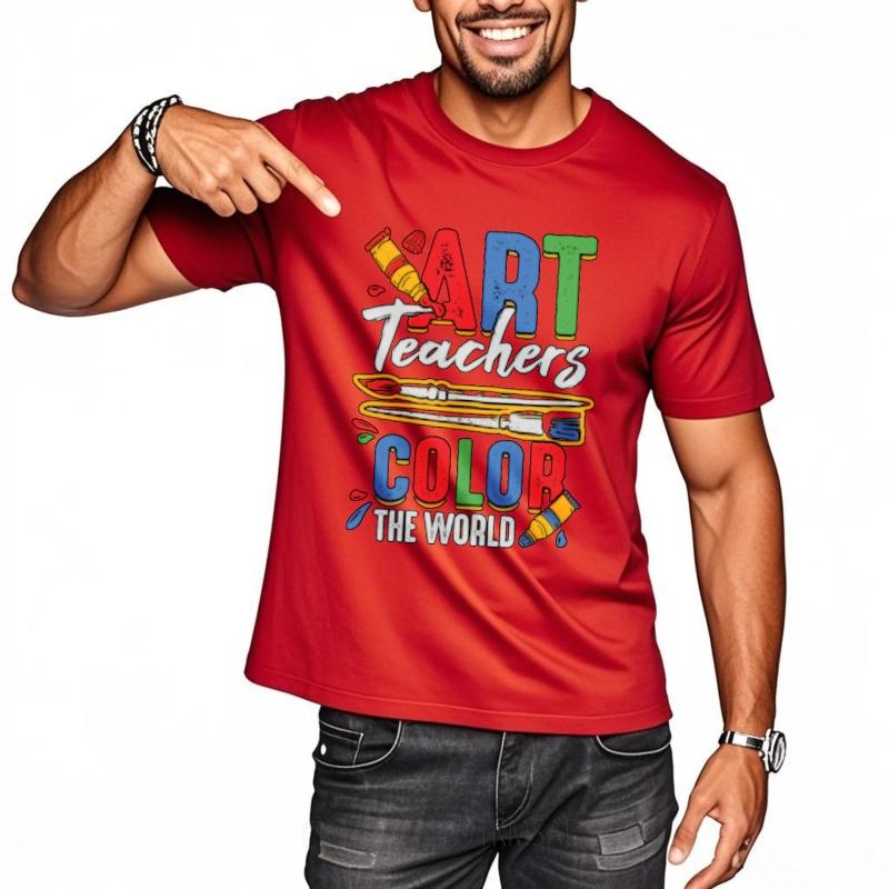 Funny tshirt Travel For him Oneck t shirt Plus Size Art Teachers Color The World Basic For man Tshirt Oversized Tshirt S